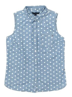 Tommy Hilfiger Light Blue Chambray Polka Dot Button-Up
